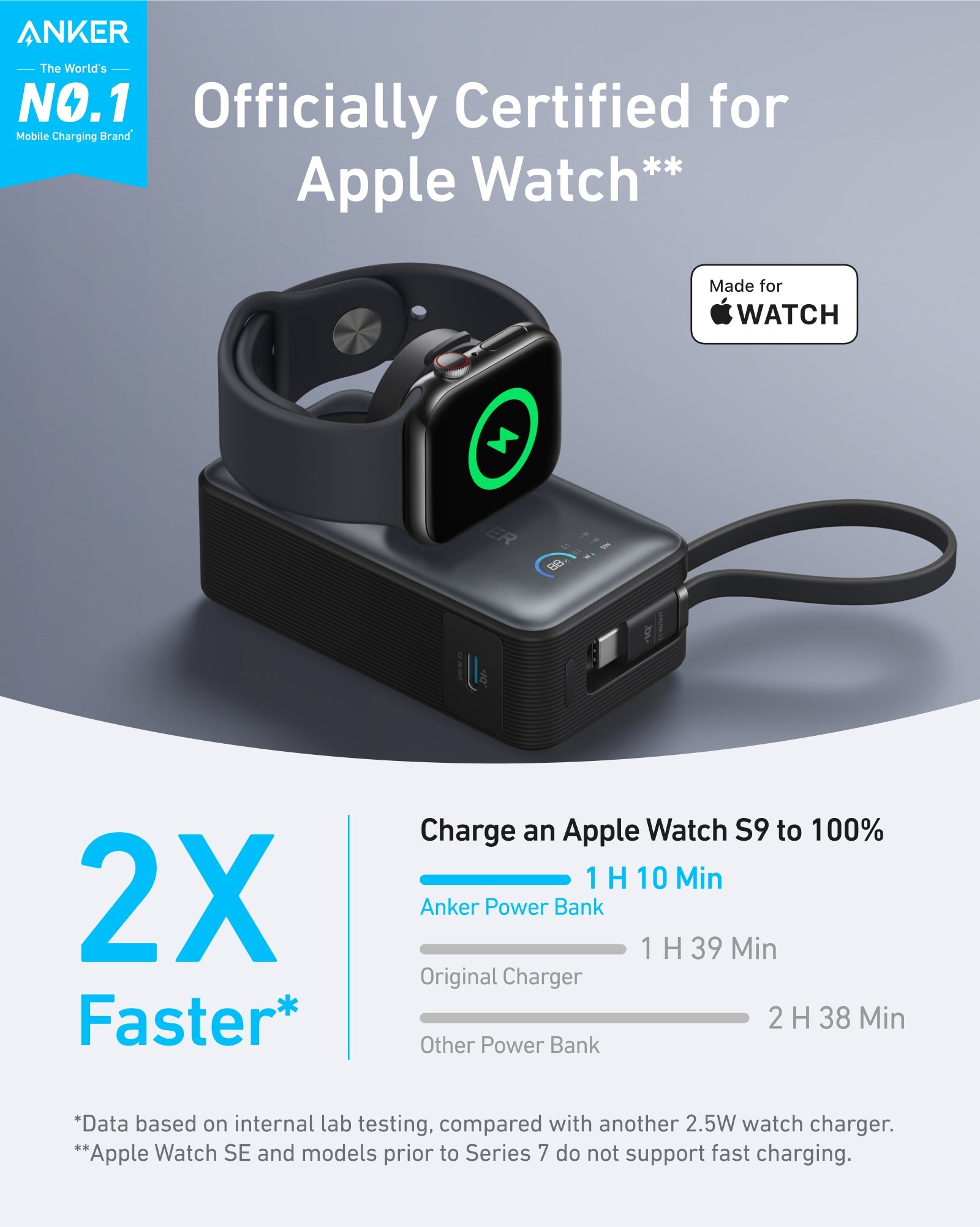 Anker MagGo Power Bank (10K, 35W, For Apple Watch) Anker MagGo Power Bank (10K, 35W, For Apple Watch)